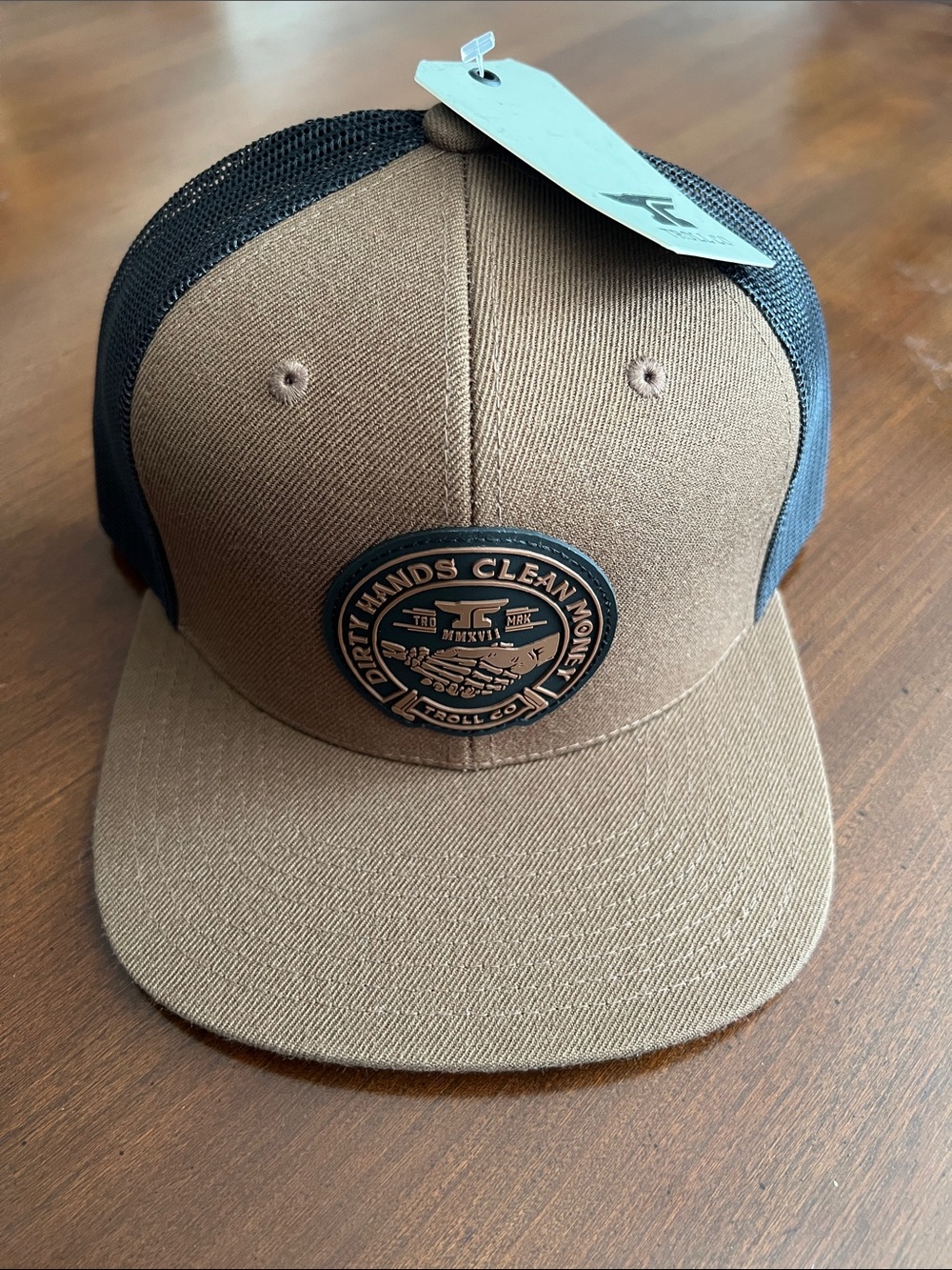 Dirty Hands Clean Money Brown & Black Mesh Trucker Hat
